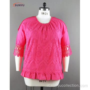 Camicia manica raglan intrecciata intrecciata Ladie